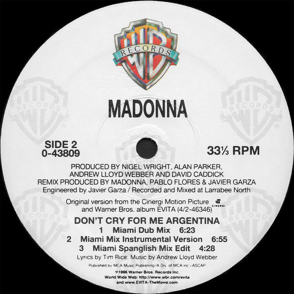 Don't Cry For Me Argentina