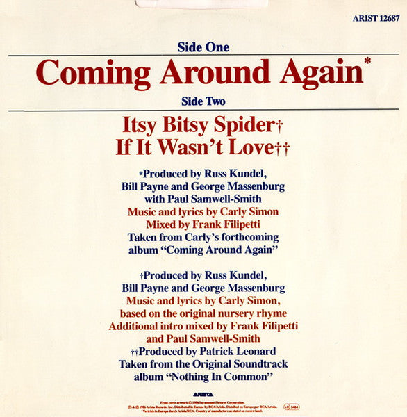 Coming Around Again (Theme From Heartburn)