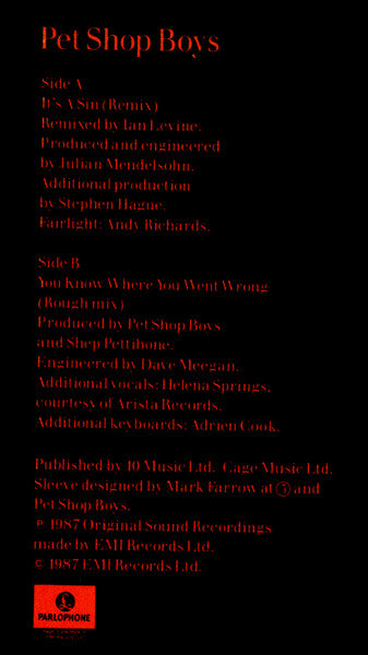 It's A Sin (Remixed By Ian Levine)