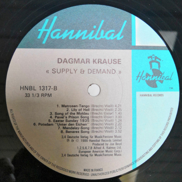 Supply & Demand - Songs By Brecht/Weill & Eisler