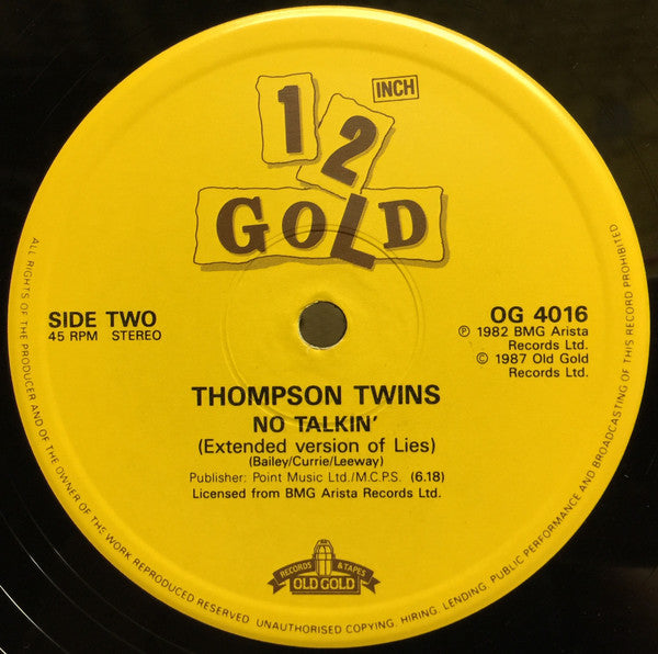 Rap Boy Rap (Extended Version Of "Love On Your Side") / No Talkin' (Extended Version Of "Lies")