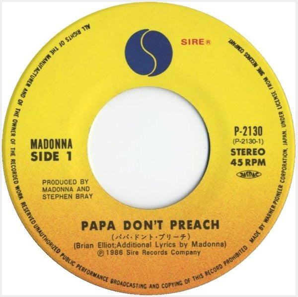 Papa Don't Preach = パパ・ドント・プリーチ