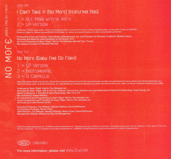 I Can't Take It (No More) / No More (Baby I'ma Do Right)