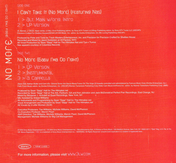 I Can't Take It (No More) / No More (Baby I'ma Do Right)