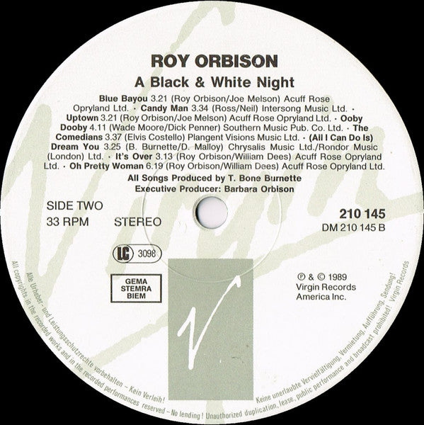 Roy Orbison And Friends - A Black And White Night Live