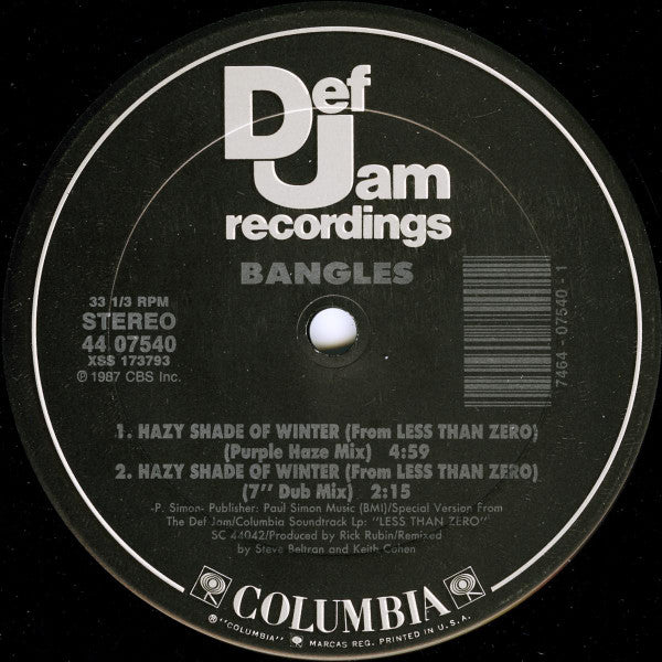 Hazy Shade Of Winter (12" Mixes)