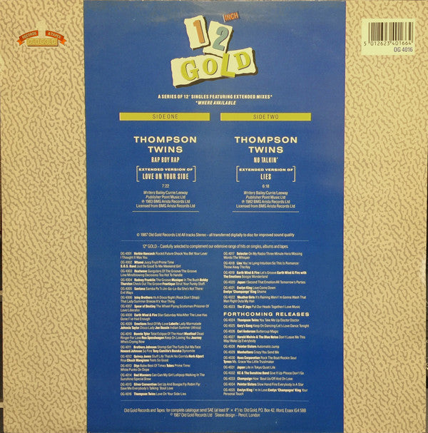 Rap Boy Rap (Extended Version Of "Love On Your Side") / No Talkin' (Extended Version Of "Lies")