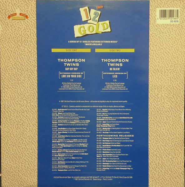 Rap Boy Rap (Extended Version Of "Love On Your Side") / No Talkin' (Extended Version Of "Lies")