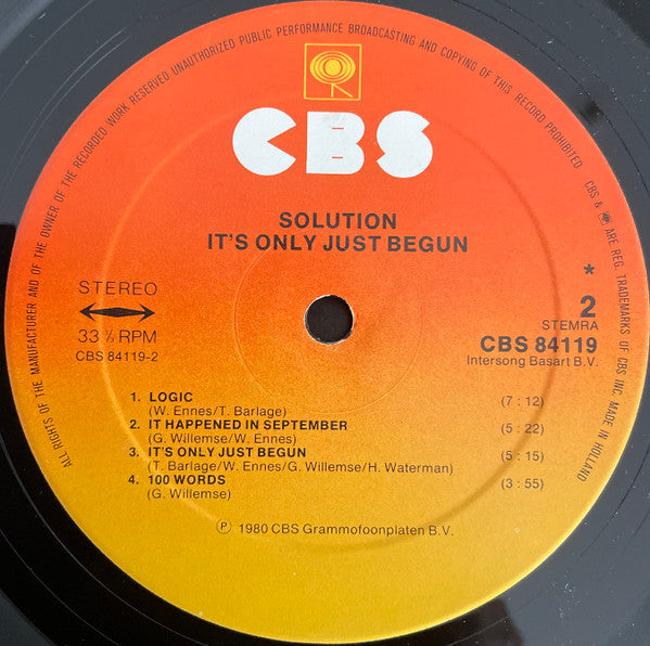 ...It's Only Just Begun...