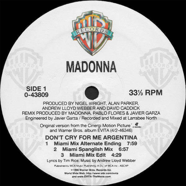 Don't Cry For Me Argentina