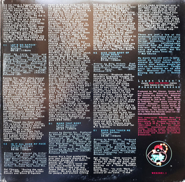 Larry Levan’s Classic West End Records Remixes Made Famous At The Legendary Paradise Garage