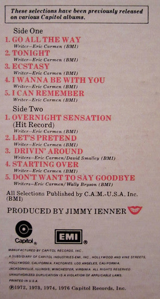 Raspberries' Best - Featuring Eric Carmen