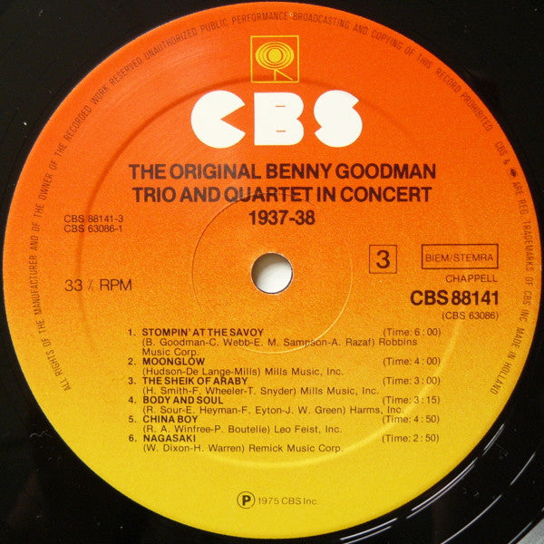 The Original Benny Goodman Trio And Quartet In Concert 1937-38