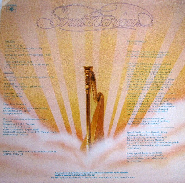 Release: Stratavarious-Vinyl-US-1977-SR-3019, SR 3019-563529