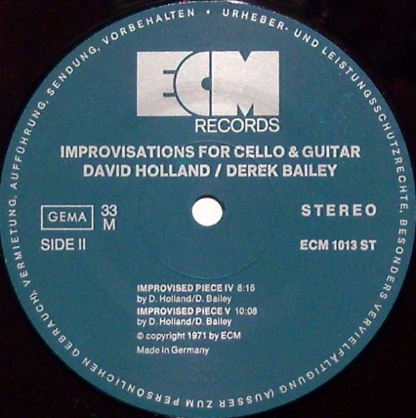 Improvisations For Cello And Guitar