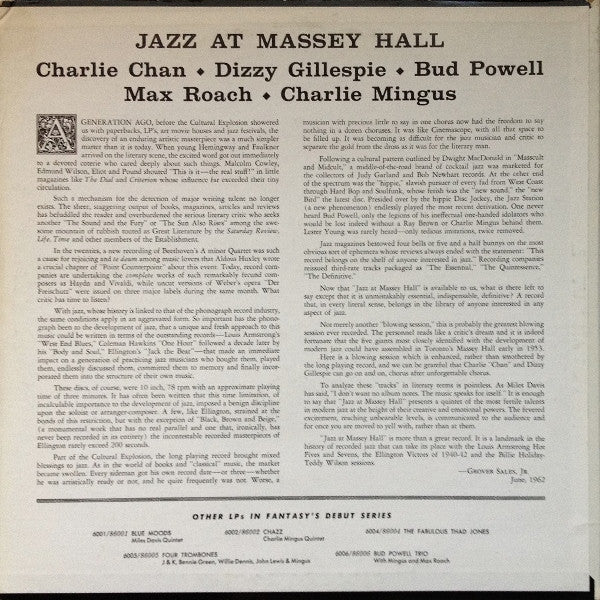 Jazz At Massey Hall