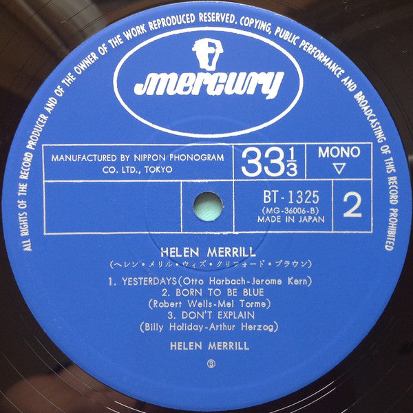 Helen Merrill = ヘレン・メリル・ウィズ・クリフォード・ブラウン