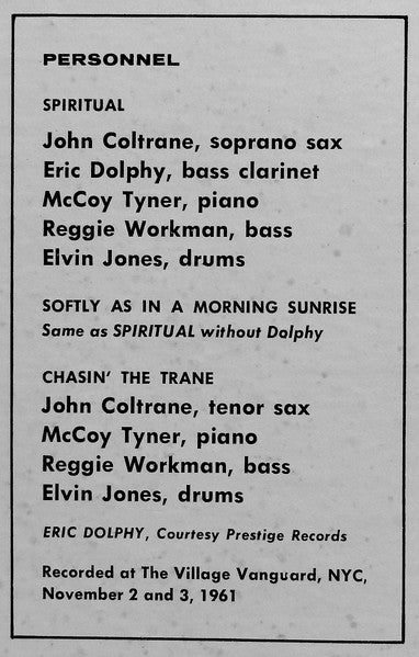 "Live" At The Village Vanguard