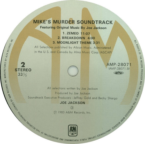 Mike's Murder (The Motion Picture Soundtrack) = マイクス・マーダー