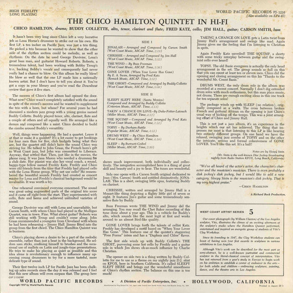 Chico Hamilton Quintet In Hi-Fi