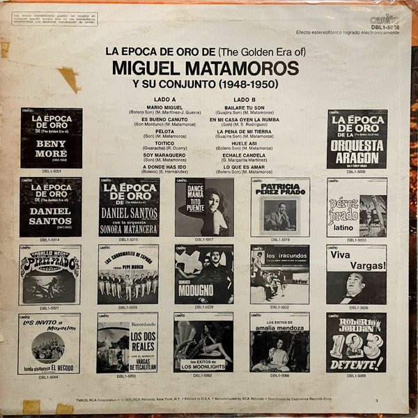 La Epoca De Oro De (The Golden Era Of) Miguel Matamoros Y Su Conjunto (1948-1950)