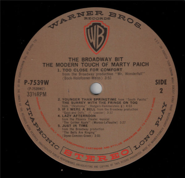 The Modern Touch Of Marty Paich - The Broadway Bit