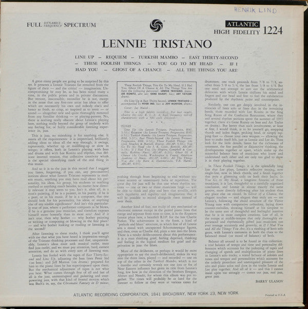 Lennie Tristano