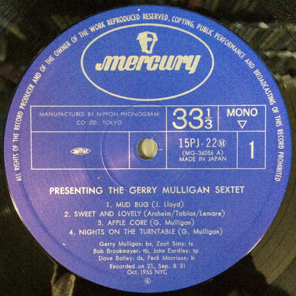 Presenting The Gerry Mulligan Sextet