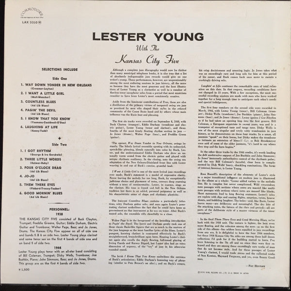Lester Young With The Kansas City Five