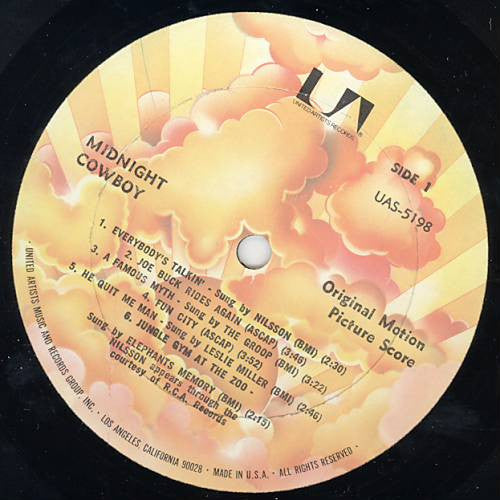 Release: Midnight Cowboy (Original Motion Picture Score)-Vinyl-US-None-UAS 5198-7630939