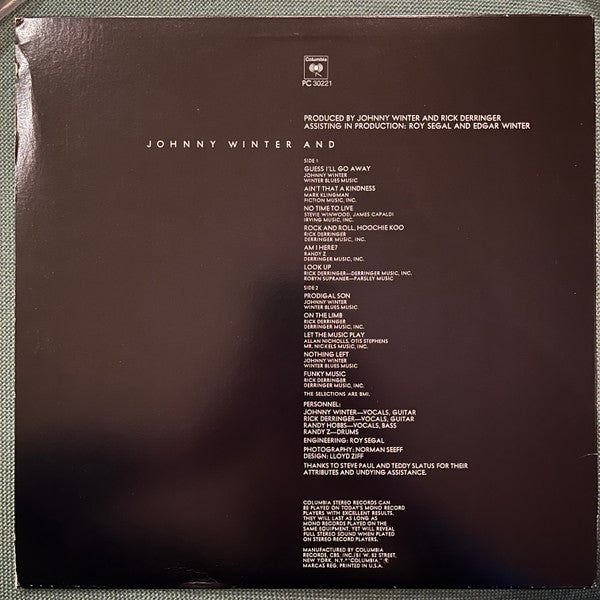 Release: Johnny Winter And-Vinyl-US-None-PC 30221-6416356