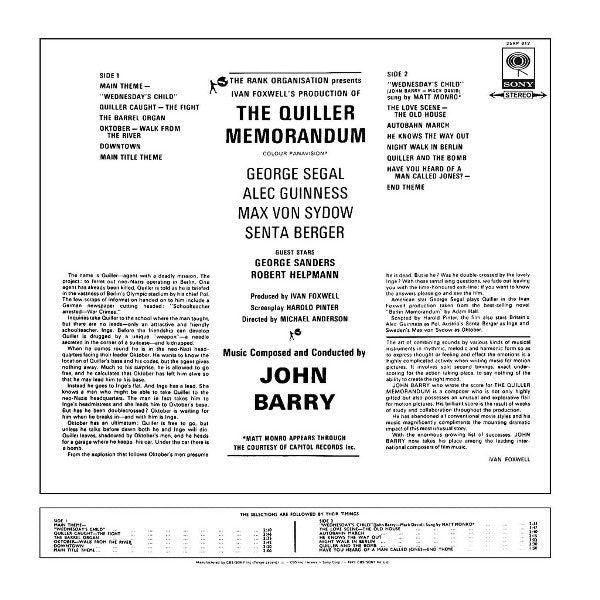 The Quiller Memorandum (Original Sound Track Recording)