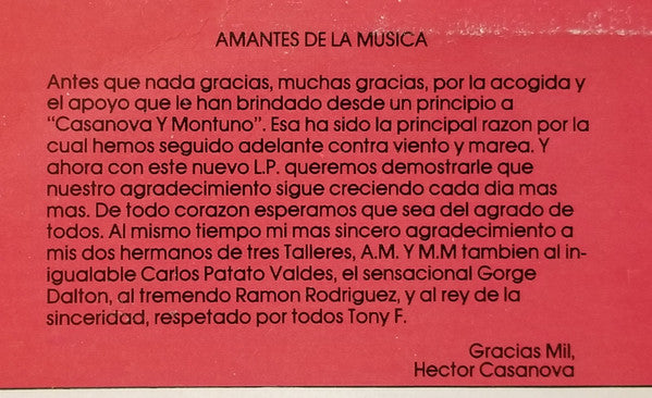 Casanova, Montuno Y Las Muchachas