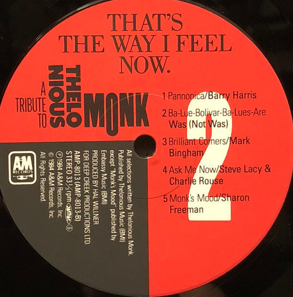 That's The Way I Feel Now - A Tribute To Thelonious Monk