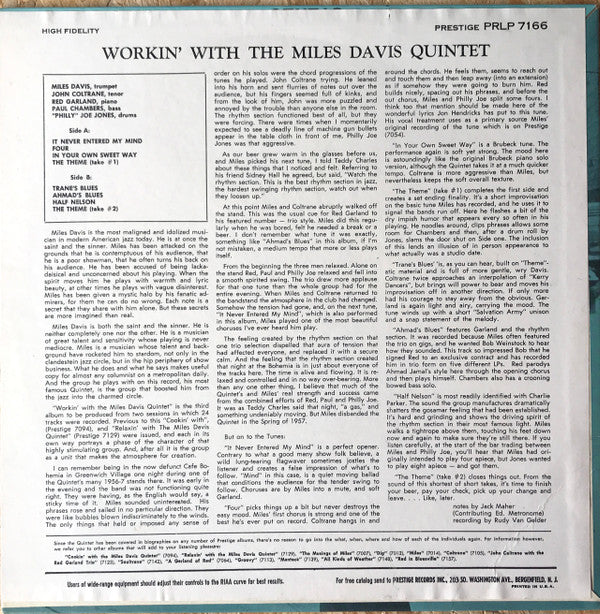 Workin' With The Miles Davis Quintet