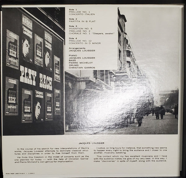 Play Bach - Jacques Loussier Trio At The Theatre Champs-Élysées