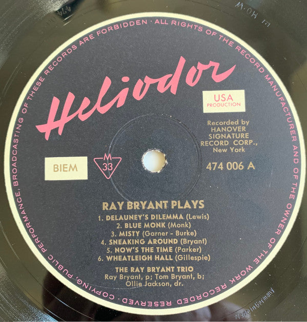 Ray Bryant Plays