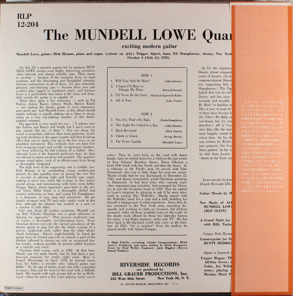 The Mundell Lowe Quartet