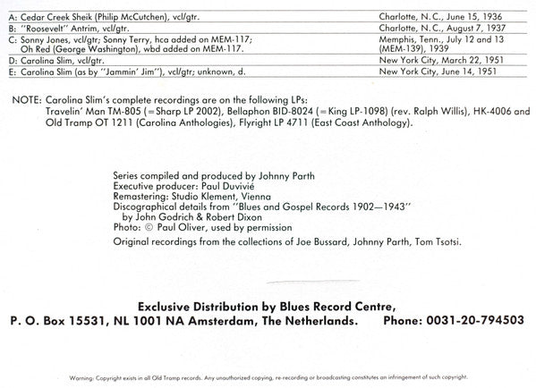 Carolina Blues Guitar (1936-1951)