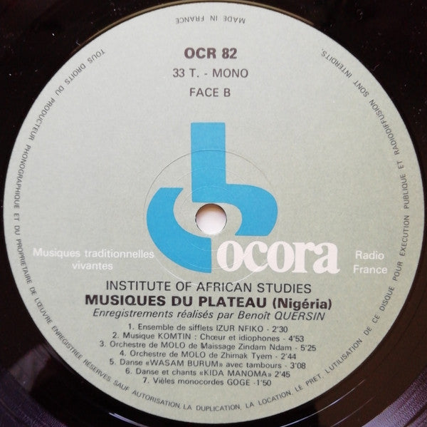Nigéria Musiques Du Plateau