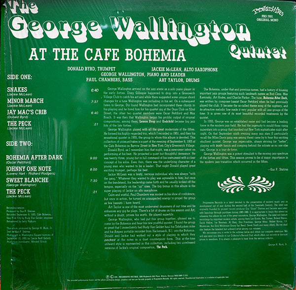 The George Wallington Quintet At The Cafe Bohemia