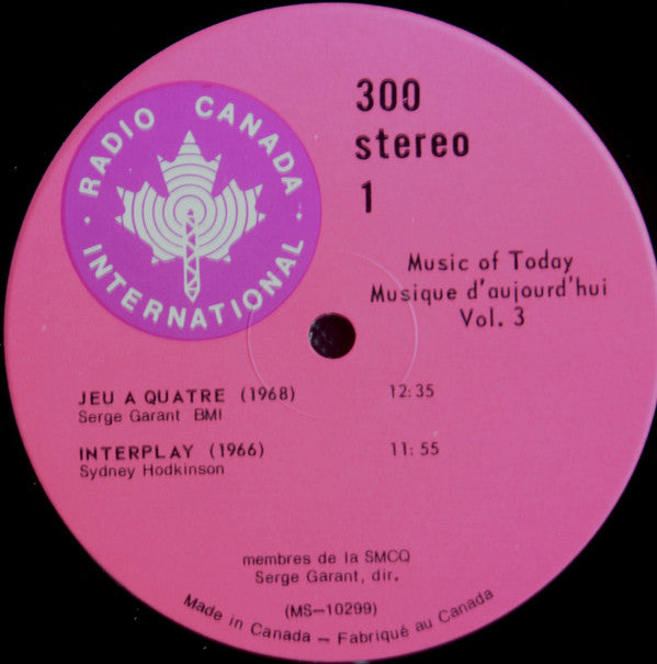 Music of today = Musique d'aujourd'hui