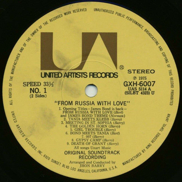 007 ロシアより愛をこめて = From Russia With Love (Original Motion Picture Sound Track)