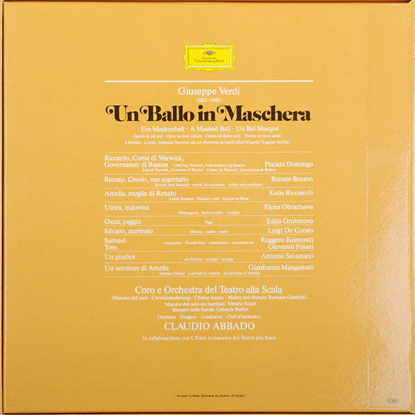 Un Ballo In Maschera = Ein Maskenball = Un Bal Masqué