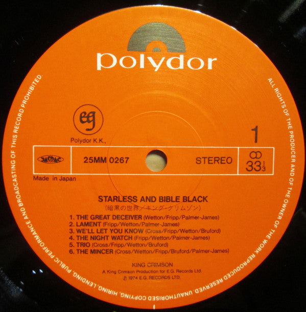 Starless And Bible Black