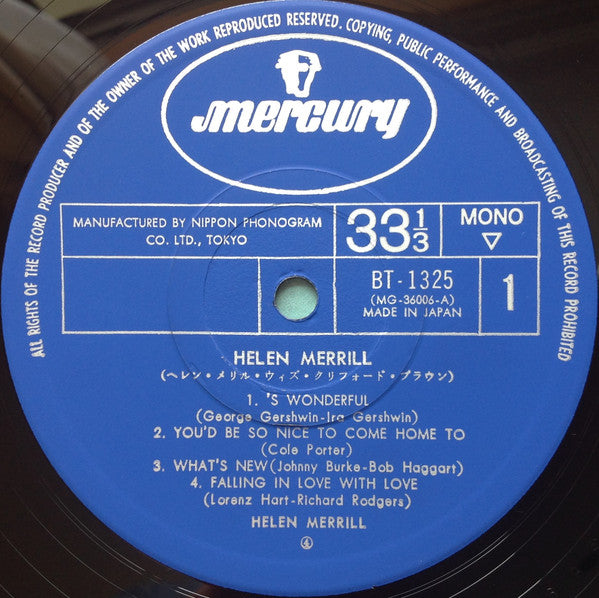 Helen Merrill = ヘレン・メリル・ウィズ・クリフォード・ブラウン