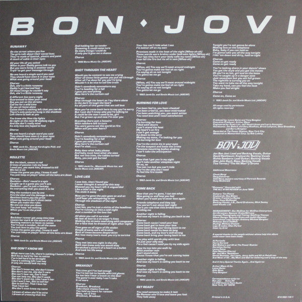 Bon Jovi = 夜明けのランナウェイ