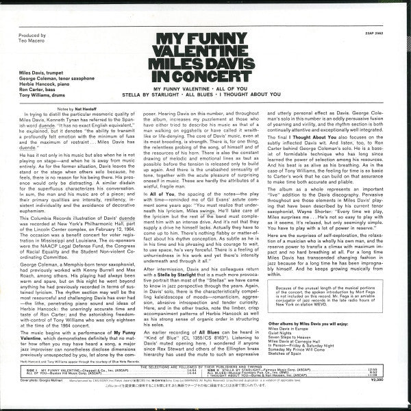 My Funny Valentine - Miles Davis In Concert