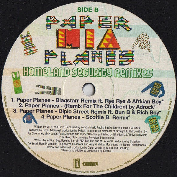 Release: Paper Planes-Vinyl-US-2008-B0010828-11-1292224