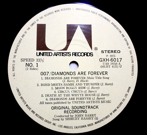 007/ダイヤモンドは永遠に = Diamonds Are Forever (Original Motion Picture Soundtrack)